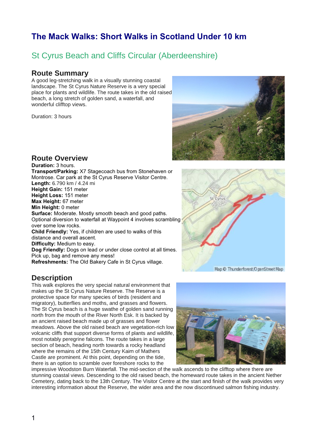 Short Walks in Scotland Under 10 Km St Cyrus Beach and Cliffs Circular