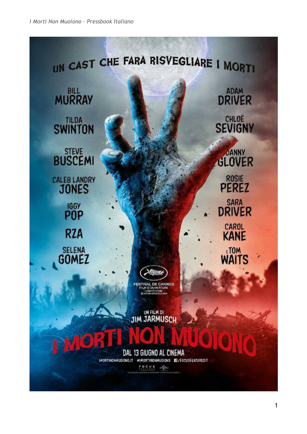 I Morti Non Muoiono – Pressbook Italiano