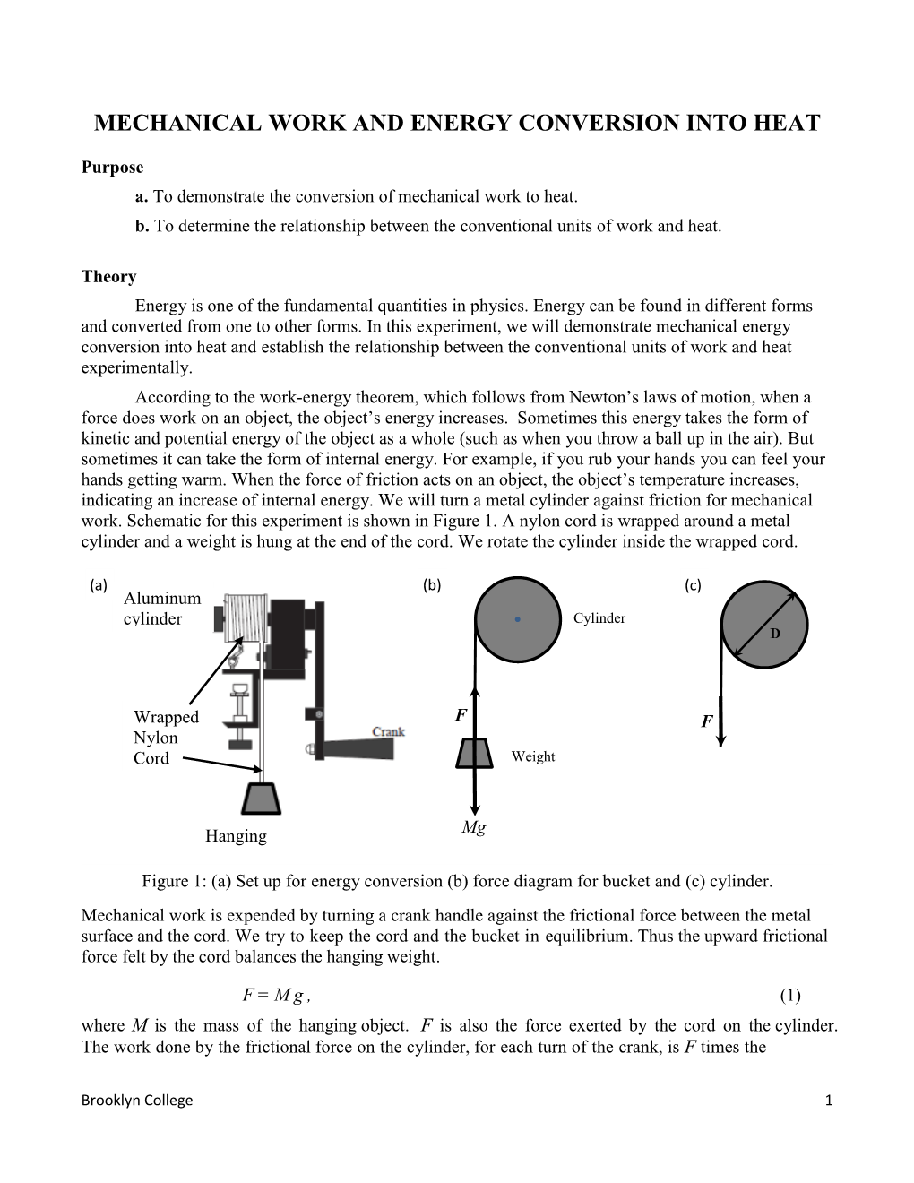 Mechanical Work and Energy Conversion Into Heat