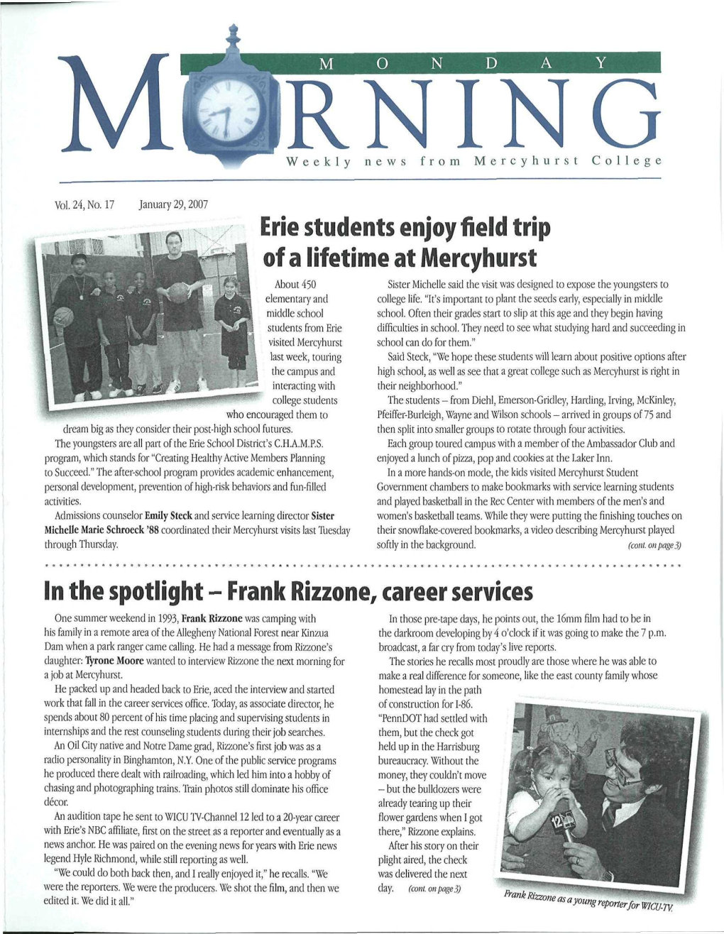 Erie Students Enjoy Field Trip of a Lifetime at Mercyhurst in the Spotlight