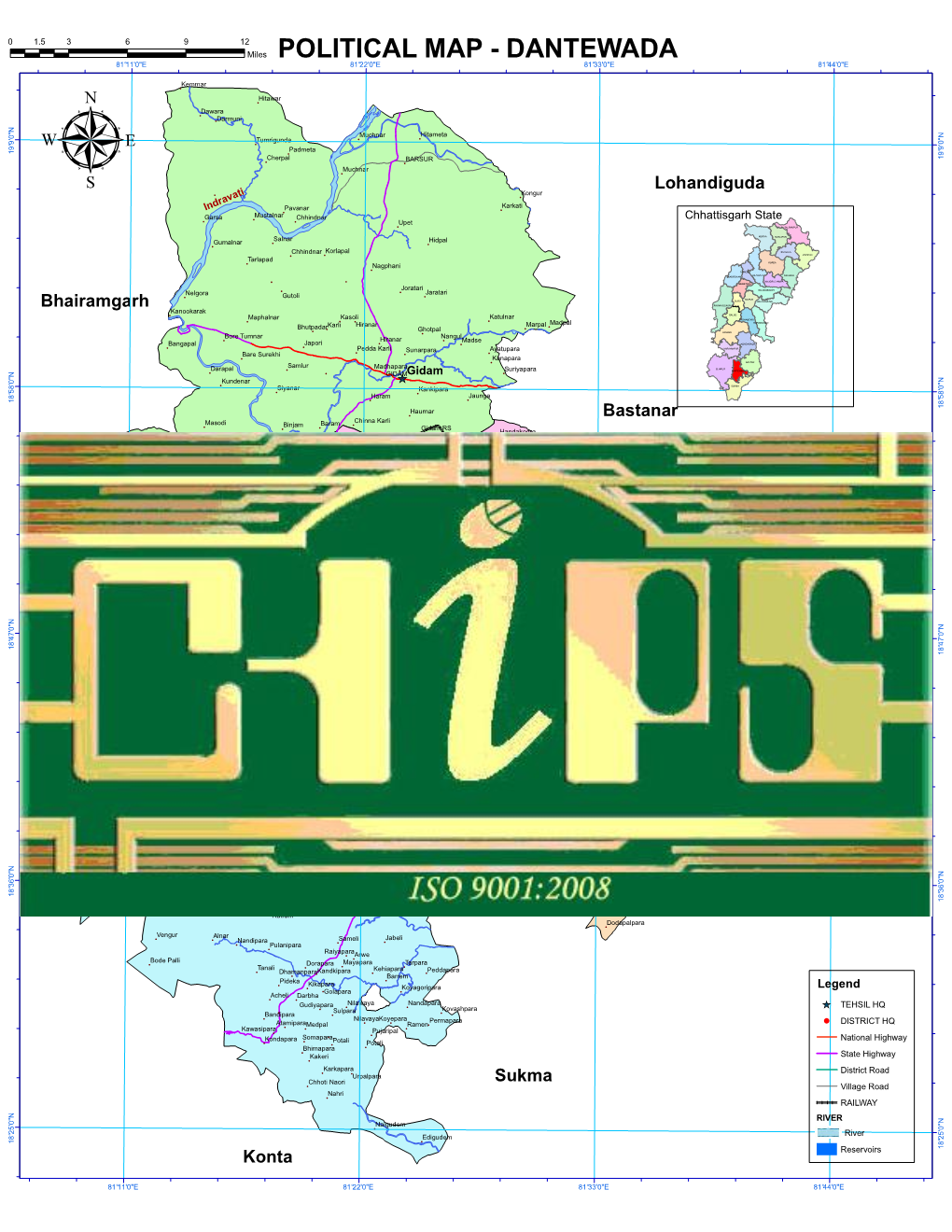 Political Map - Dantewada 81°11'0"E 81°22'0"E 81°33'0"E 81°44'0"E