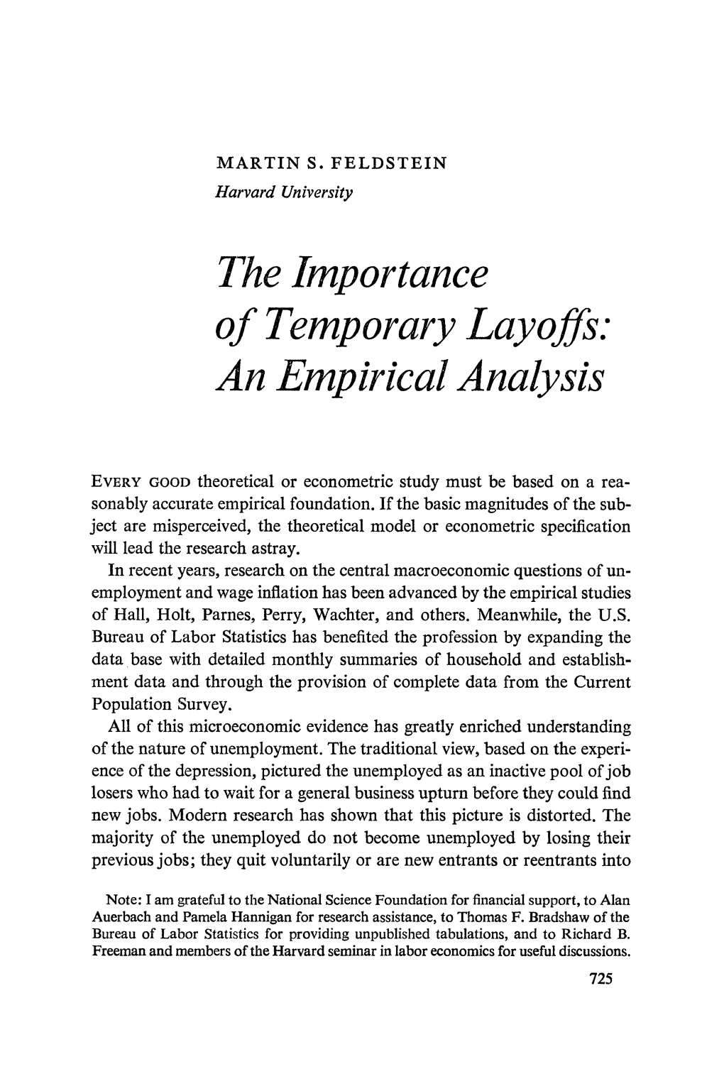 The Importance of Temporary Layoffs: an Empirical Analysis