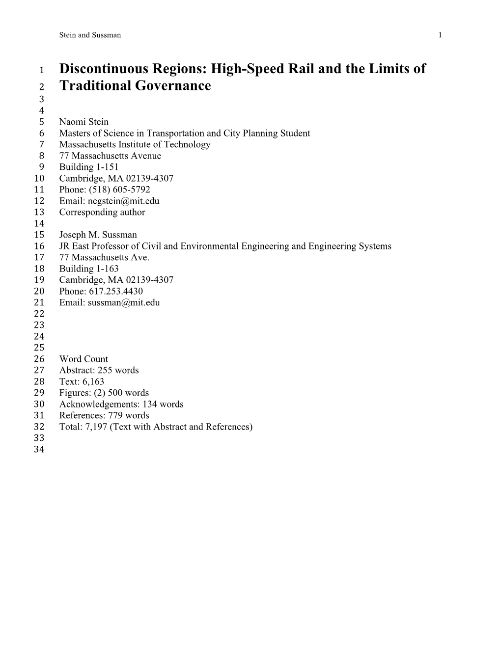 Discontinuous Regions: High-Speed Rail and the Limits of Traditional Governance