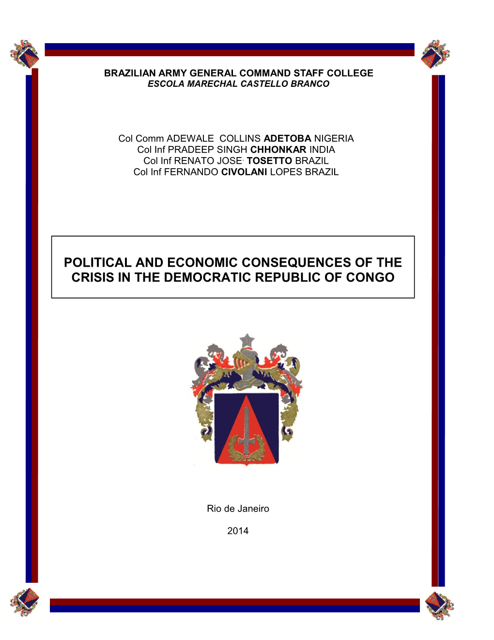 Political and Economic Consequences of the Crisis in the Democratic Republic of Congo