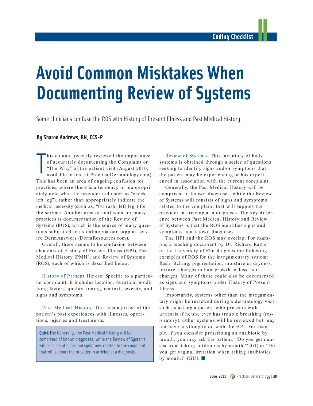 Avoid Common Misktakes When Documenting Review of Systems