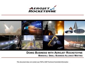 Doing Business with Aerojet Rocketdyne Marshall Small Business Alliance Meeting