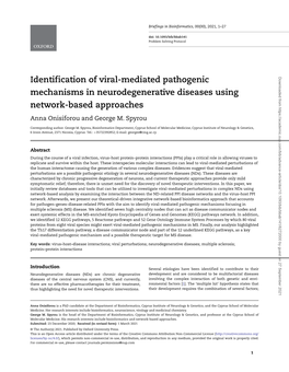 Identification of Viral-Mediated Pathogenic Mechanisms In