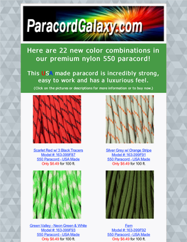 Paracord: 22 New Color Combinations