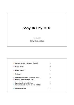 Sony IR Day 2018