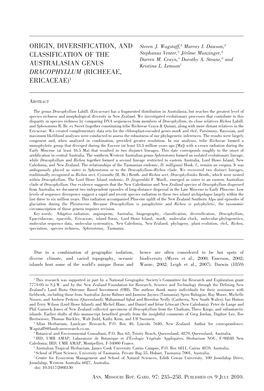 Origin, Diversification, and Classification of the Australasian Genus Dracophyllum (Richeeae, Ericaceae)