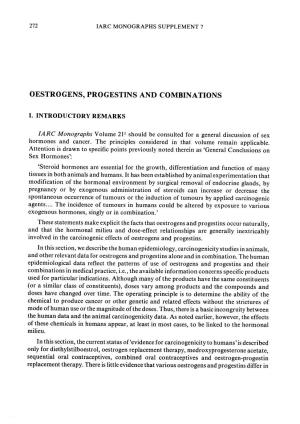 Oestrogens, Progestins and Combinations