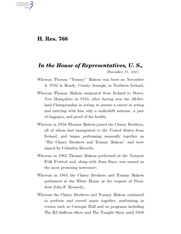 H. Res. 768 in the House of Representatives