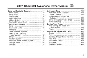 2007 Chevrolet Avalanche Owner Manual M