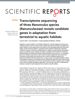 Reveals Candidate Genes in Adaptation from Terrestrial to Aquatic Habitats