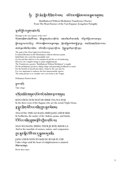 1 Buddhahood Without Meditation Transference Practice from The