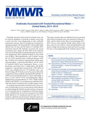 MMWR, Volume 70, Issue 20 — May 21, 2021