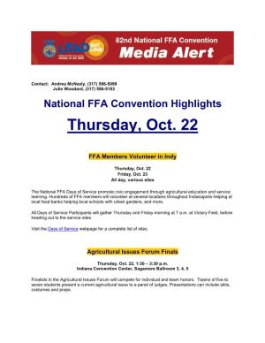 National FFA Convention Highlights Thursday, Oct. 22