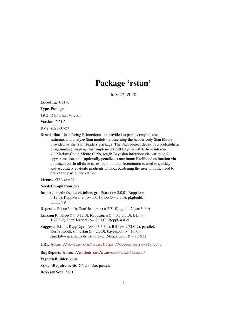 Package 'Rstan'