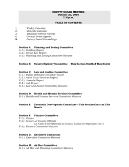 Dekalb County Board Packet October 2010