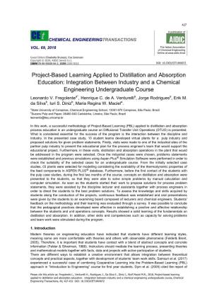 Project-Based Learning Applied to Distillation and Absorption Education: Integration Between Industry and a Chemical