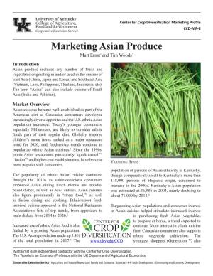Marketing Asian Produce in Kentucky