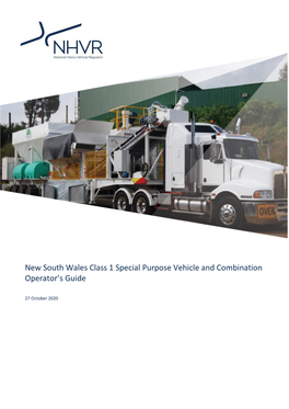 New South Wales Class 1 Special Purpose Vehicle and Combination Operator’S Guide