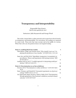 Transparency and Interpretability