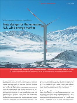 Dewind Develops New Drive System for D8.2 Wind Turbine New Design for the Emerging U.S
