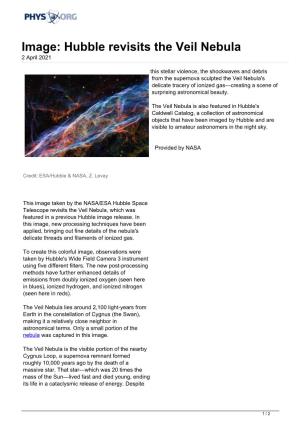 Hubble Revisits the Veil Nebula 2 April 2021