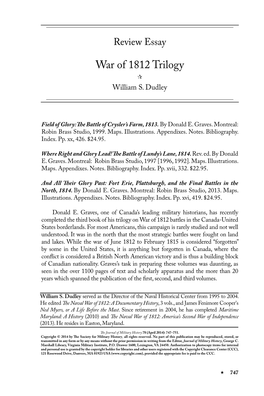 War of 1812 Trilogy  William S