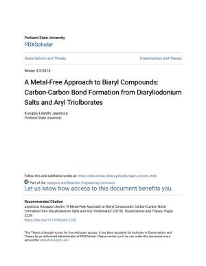 A Metal-Free Approach to Biaryl Compounds: Carbon-Carbon Bond Formation from Diaryliodonium Salts and Aryl Triolborates
