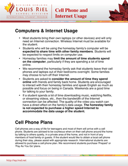Cell Phone and Internet Usage