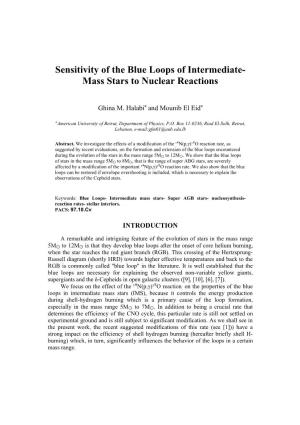 Sensitivity of the Blue Loops of Intermediate- Mass Stars to Nuclear Reactions
