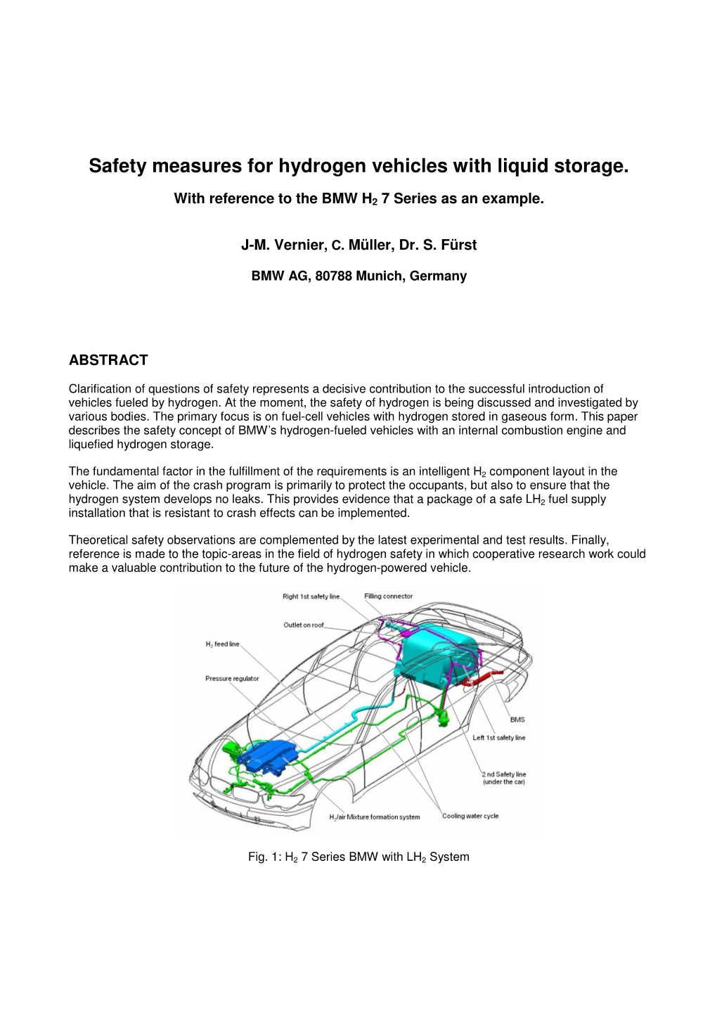 Safety Measures for Hydrogen Vehicles with Liquid Storage