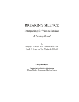 Breaking Silence Training Manual