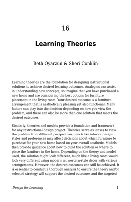 Learning Theories