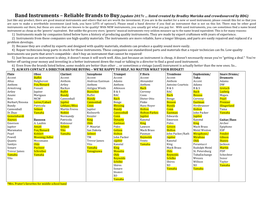 Band Instruments – Reliable Brands to Buy (Update 2017C … Listed