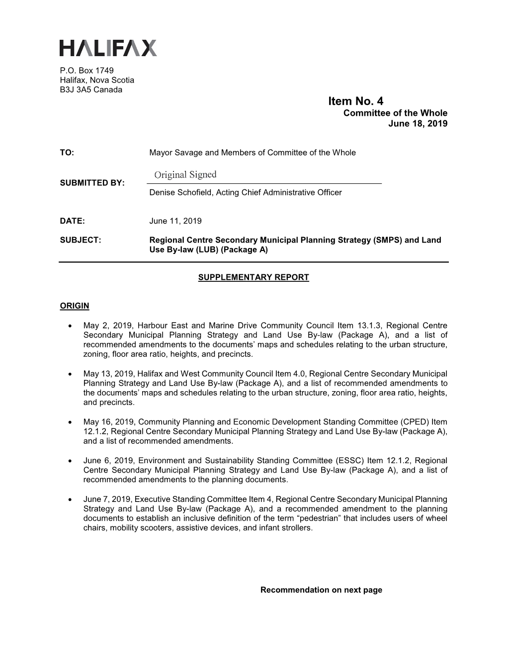 Regional Centre Secondary Municipal Planning Strategy and Land Use