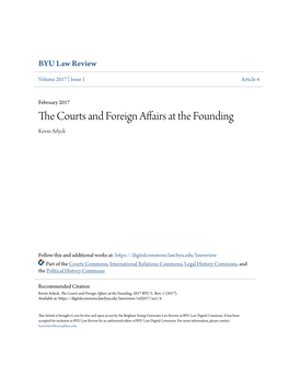 The Courts and Foreign Affairs at the Founding, 2017 BYU L