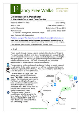 Chiddingstone, Penshurst a Hundred Oasts and Two Castles