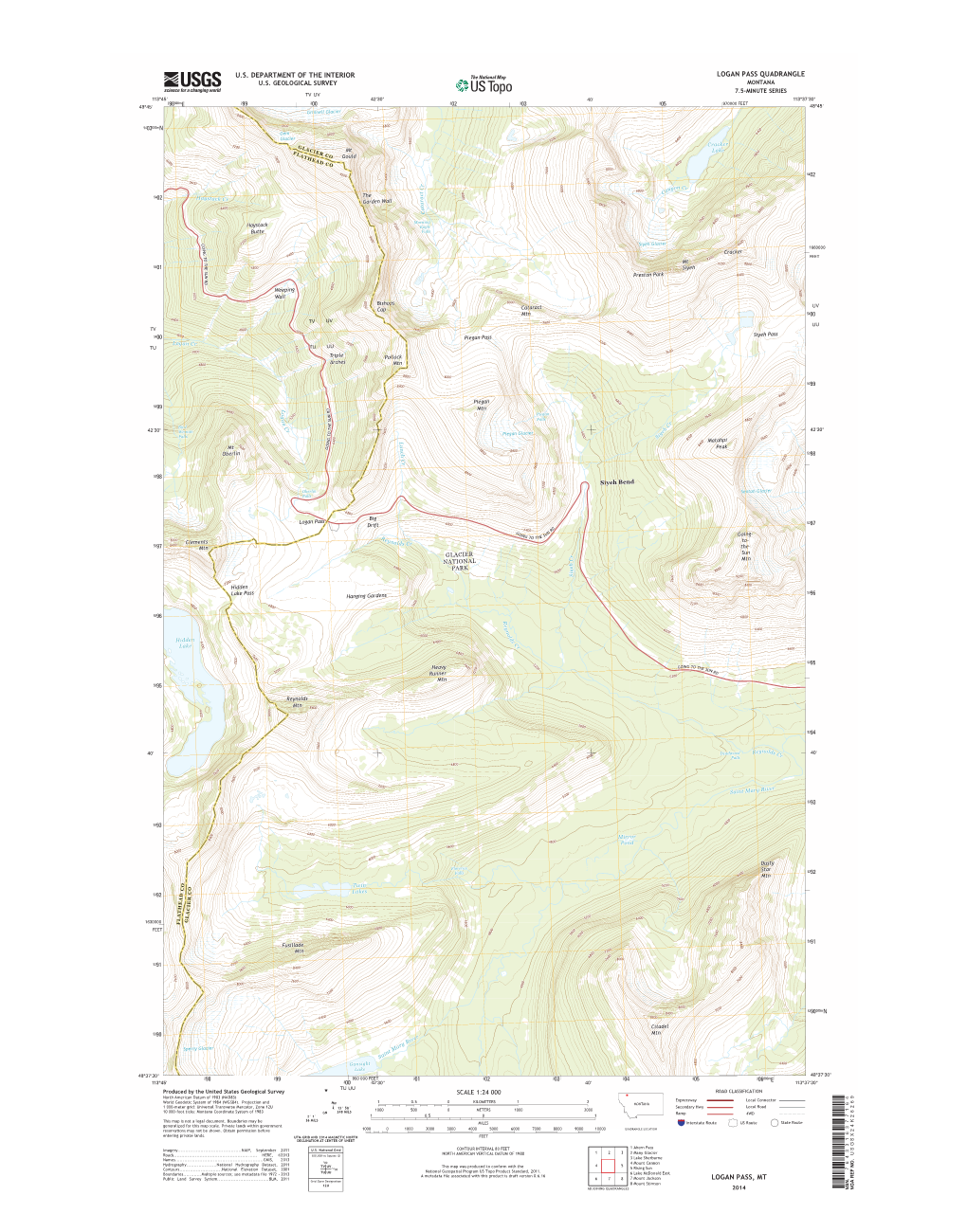 LOGAN PASS, MT Grid Zone Designation 12U 8 Mount Stimson