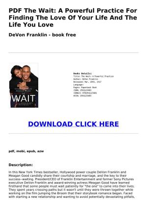 (E37d4ae) PDF the Wait: a Powerful Practice for Finding the Love Of