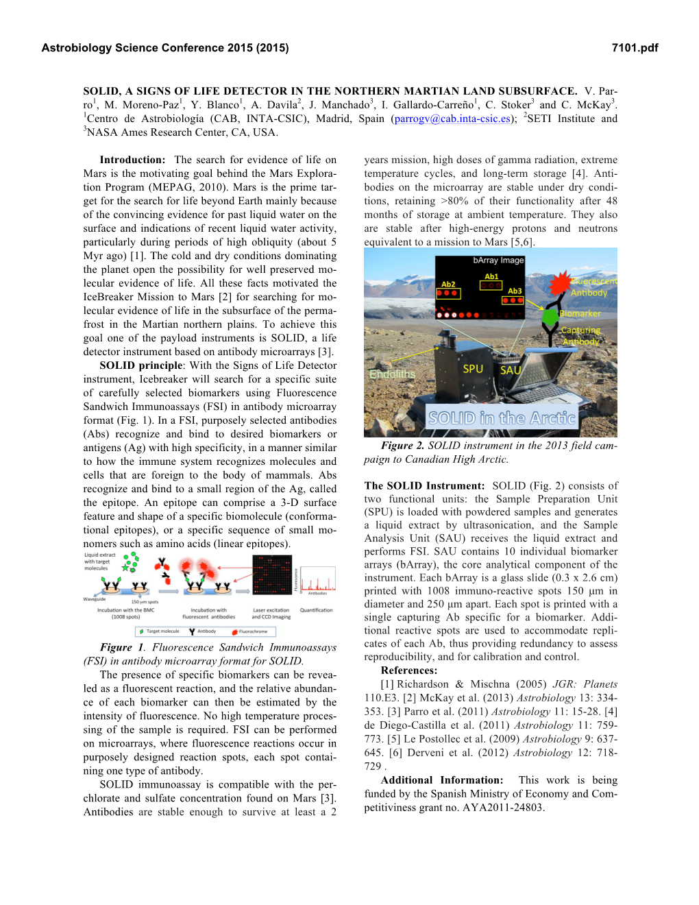 Solid, a Signs of Life Detector in the Northern Martian Land Subsurface