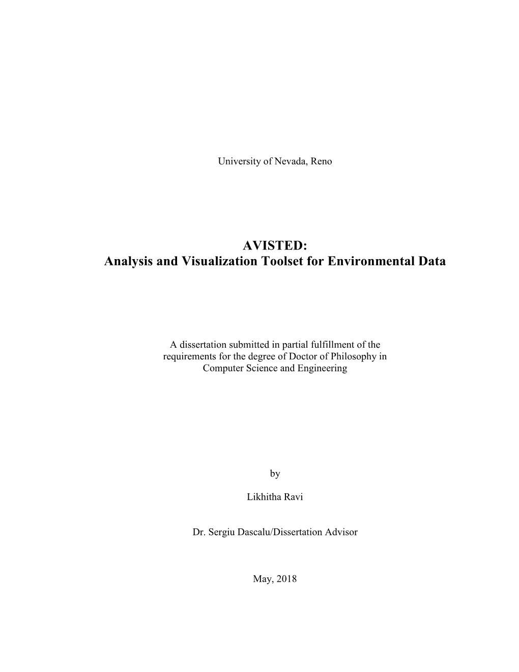Analysis and Visualization Toolset for Environmental Data