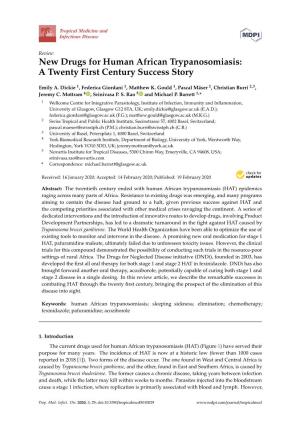 New Drugs for Human African Trypanosomiasis: a Twenty First Century Success Story