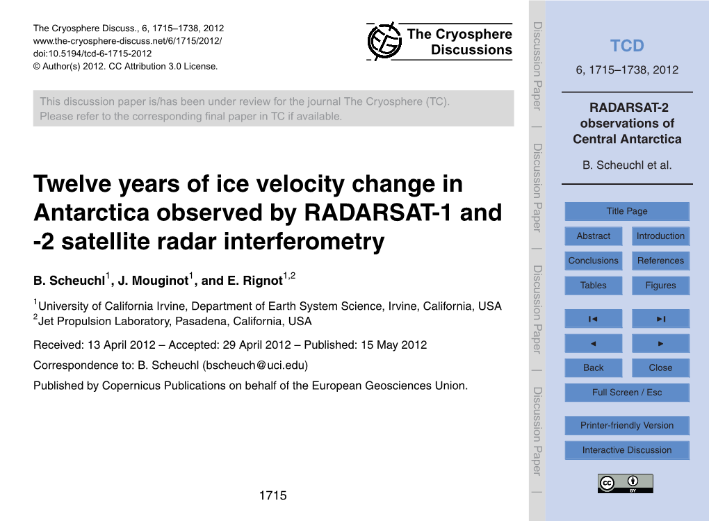 RADARSAT-2 Observations of Central Antarctica