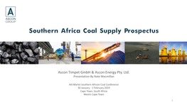 Southern Africa Coal Supply Prospectus