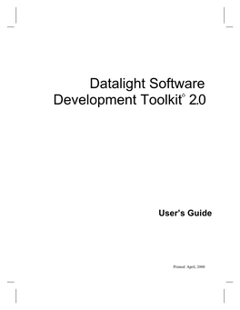 Datalight Software Development Toolkitô