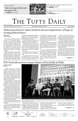 The Tufts Daily Volume Lxxv, Issue 52