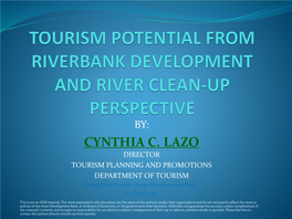 Tourism Potential from Riverbank Development and River Clean Up